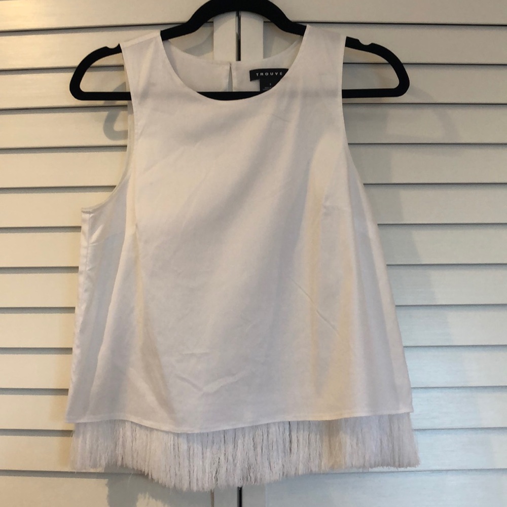Trouve Fringe Tank Top